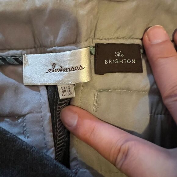 Anthropologie Elevenses Brighton Grey Pants Women's Size 2 - Picture 11 of 13